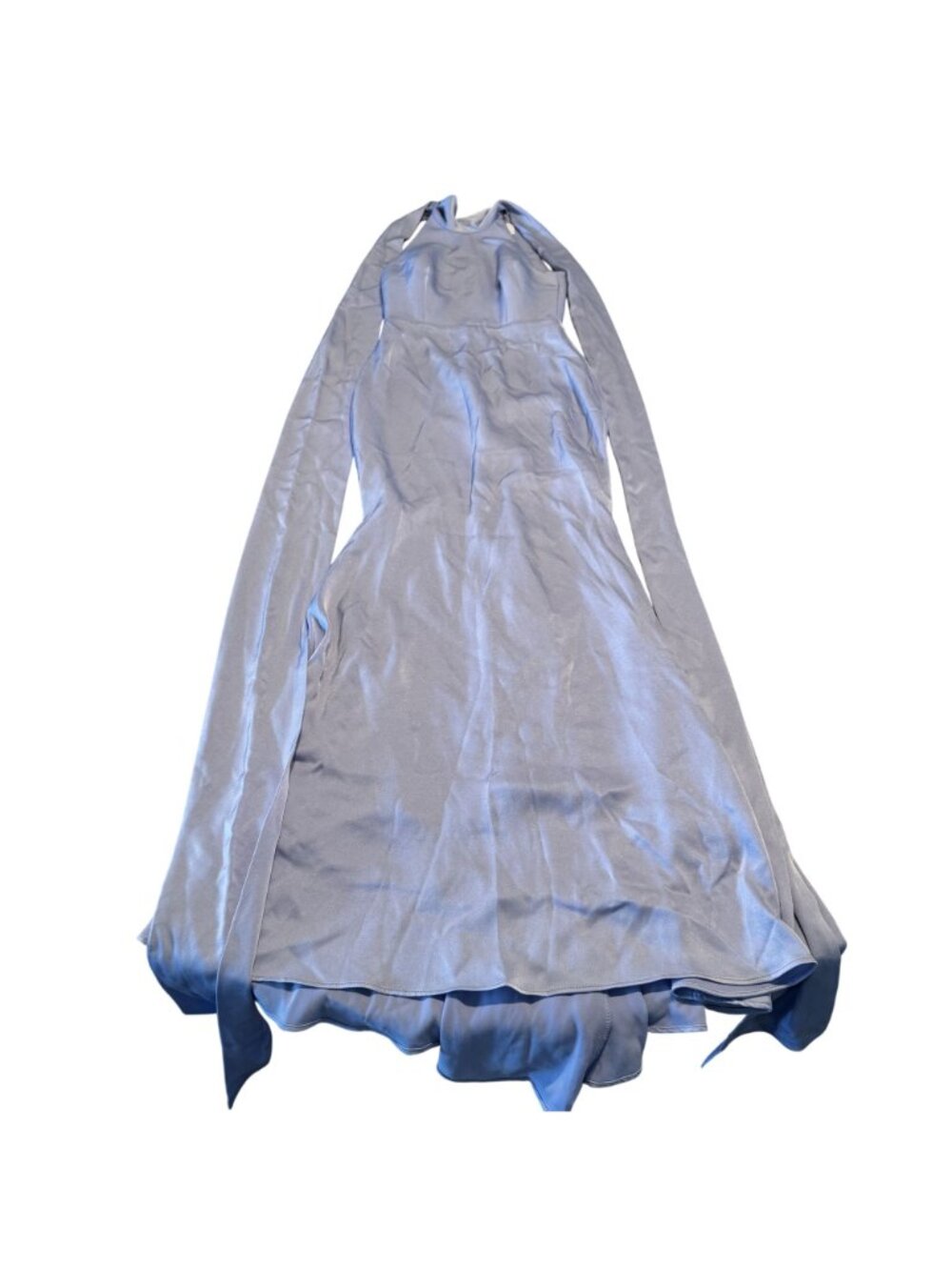 Alex Perry Halter Scarf Gown Satin Crepe Maxi Gown Women's Size 0/XXS - Picture 2 of 10